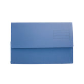 Exacompta Document Wallet Manilla Foolscap Half Flap 250gsm Blue (Pack 50) - DW250-BLUZ